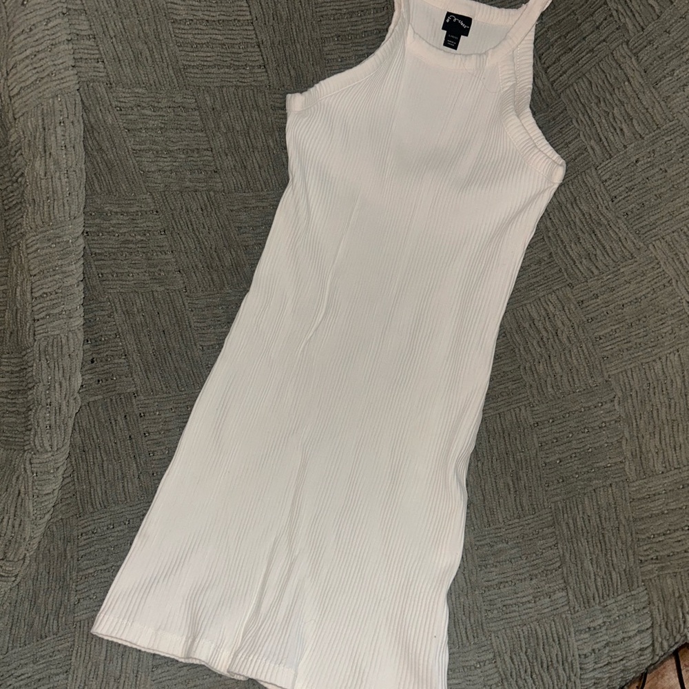 Art Class White Ribbed Dress